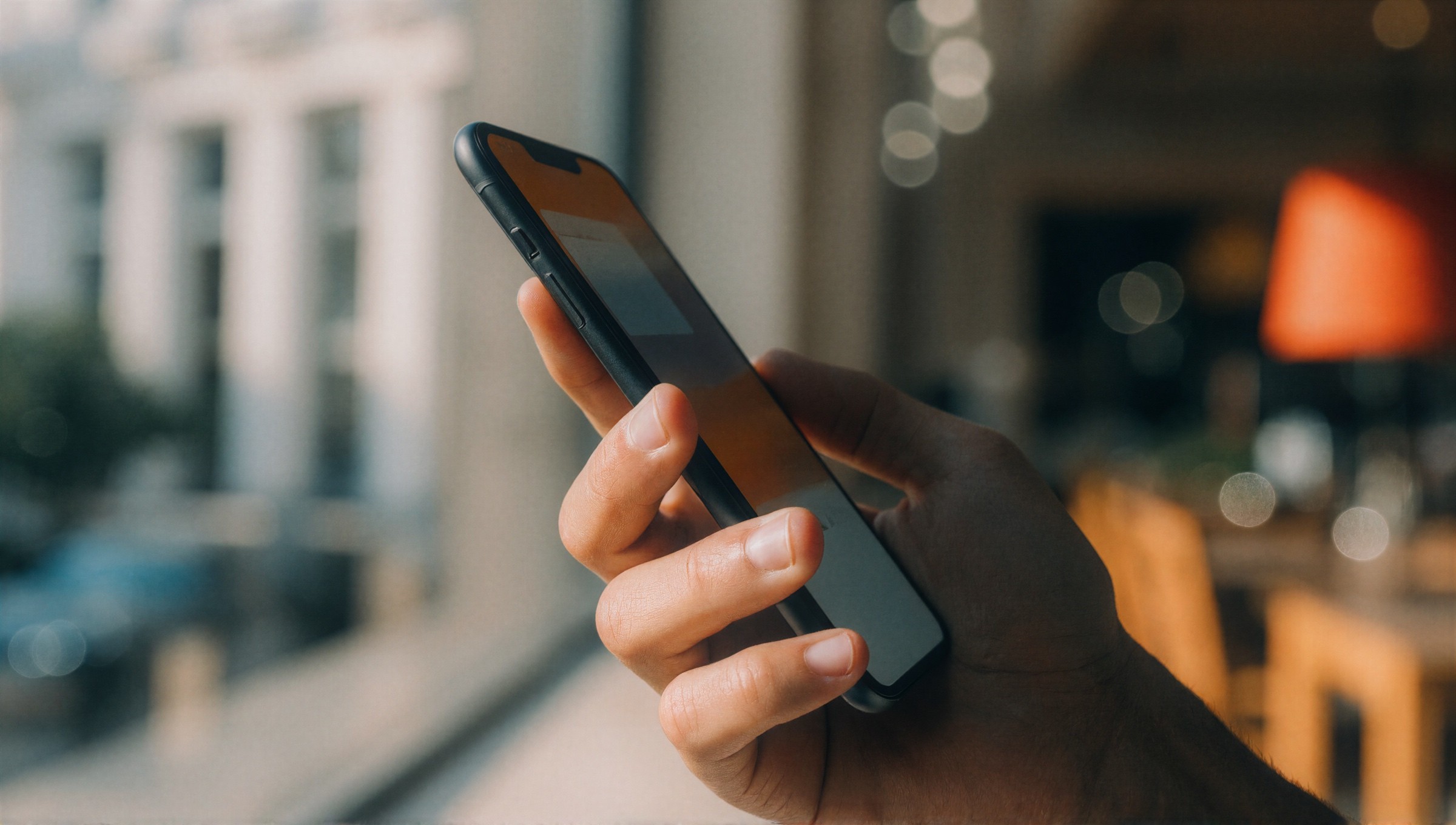 Fertige App von TALEDRAFT auf einem Smartphone in der Hand im Alltag